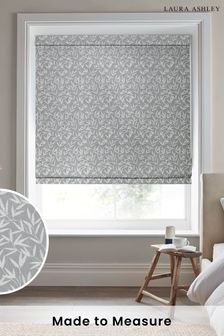 Laura Ashley Grey Willow Leaf Chenille Made To Measure Roman Blind