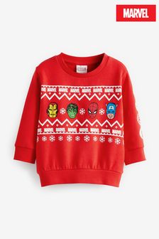 Red Christmas Marvel Red Sweatshirt (3mths-8yrs) (U00729) | £14 - £16