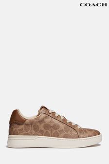 Coach Brown Lowline Coated Canvas Trainers