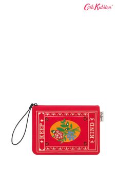 Cath Kidston Red Keep Kind Wristlet Pouch