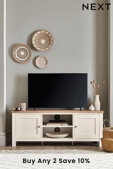 Cream Malvern Oak Effect Up to 60 inch TV Unit