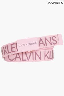 Calvin Klein Pink Canvas Logo Belt