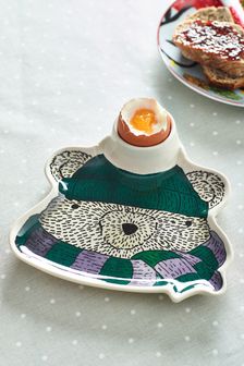 Multi Christmas Egg Cup Plate