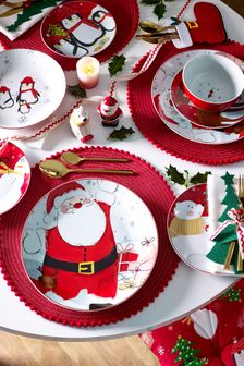 Red Santa & Friends Dinnerware 12 Piece Dinner Set (U04578) | £45