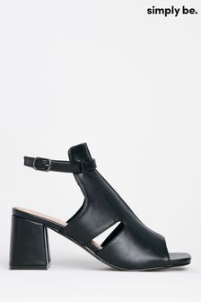 Simply Be Black Block Wide Fit Heel Shoe Boots