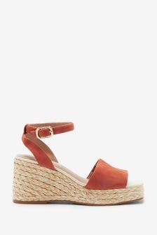 Forever Comfort® Leather Raffia High Wedges