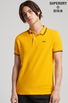 Superdry Gold Organic Cotton Vintage Tipped Short Sleeve Polo Shirt