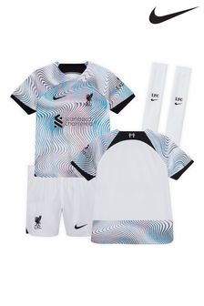 Nike White Liverpool FC 22/23 Away Football Kit (U06076) | £55