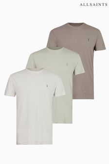 AllSaints Green Tonic Short Sleeve Crew T-Shirt 3 Pack