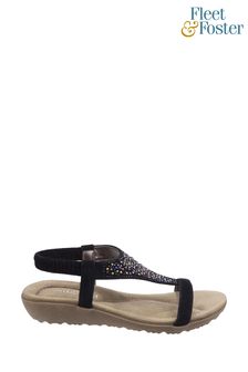 Fleet & Foster Nicosia Black Slingback Sandals (U06574) | £39