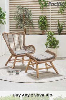 Pacific Natural Garden Aurora Chair And Hocker Stool Set (U06708) | £500