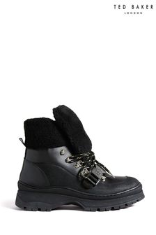 Ted Baker Kregg Black Padded Hiker Boots With Clip Strap