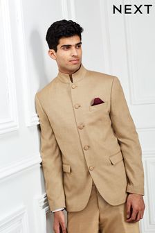 Gold Slim Fit Nehru Collar Suit (U09070) | £79