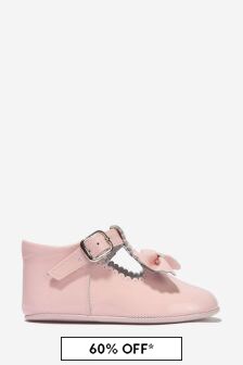 Andanines Baby Girls Patent Leather Bow Shoes in Pink