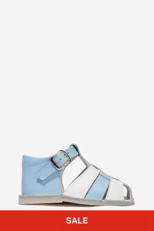 Andanines Baby Unisex Leather Sandals in Blue/White