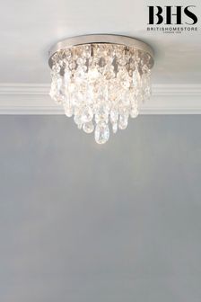BHS Silver Lisa Flush Ceiling Light (U10539) | £110