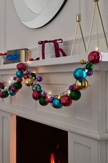 Neon Lit Decorative Bauble Christmas Garland (U11269) | £26
