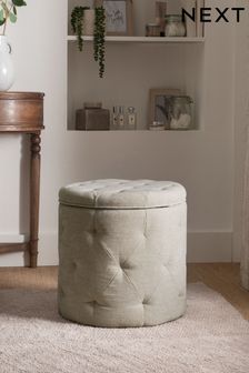 Soft Texture Light Natural Hartford Upholstered Storage Footstool (U12465) | £130