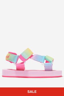 Billie Blush Girls Pink EVA Logo Print Sandals