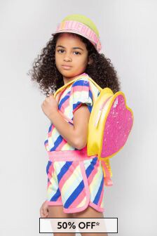 Billie Blush Girls Reversible Sequin Heart Backpack in Yellow