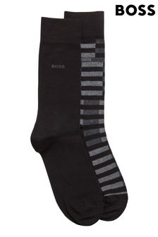 BOSS Black Stripe Socks 2 Pack