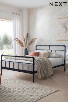 Navy Blue Hanson Metal Bed Frame with Footend (U13174) | £350 - £399