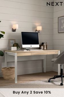 Dove Grey Malvern Oak Effect Large Desk (U13520) | £475