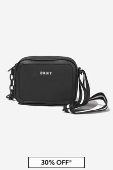 DKNY Girls Coated Cotton Canvas Bag in Black