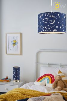 glow Blue Moon And Star Foil Table Lamp