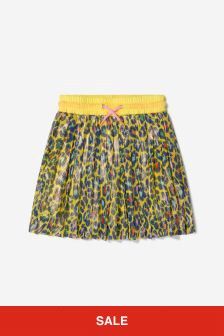 Marc Jacobs Girls Cheetah Print Pleated Skirt in Yellow