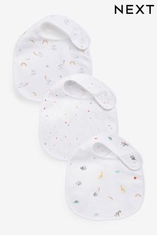 White Bright Character 3 Pack Regular Bibs (U13955) | £7.50