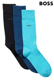BOSS Mens Blue Colour Socks 3 Pack
