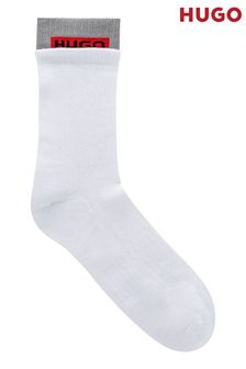 HUGO White DOUBLE WELT Socks