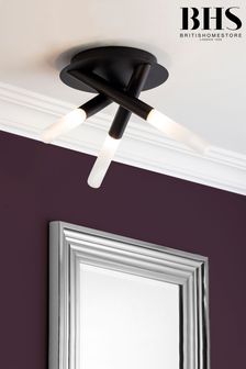 BHS Black Crux 3 Light Bathroom Ceiling Light