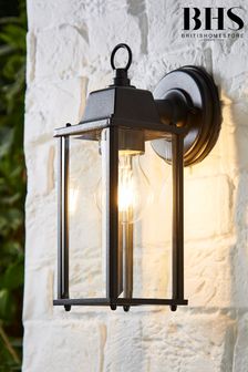 BHS Black Ceres Bevelled Glass Wall Outdoor Light (U14725) | £20
