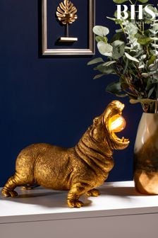 BHS Gold Bernard Hippo Lamp