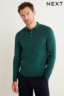 Green Knitted Polo Shirt (U15012) | £28