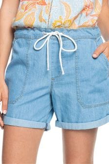 ROXY New Roxy Denim Jean Cut Off Shorts Black Button Fly Size 31 Classic Basic 