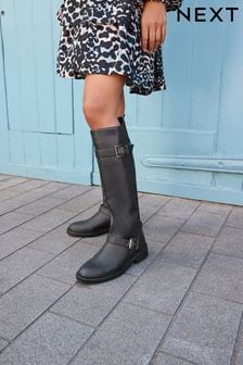 Black Regular/Wide Fit Forever Comfort® Knee High Rider Boots (U15830) | £58