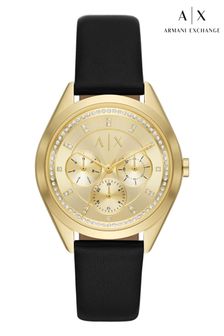 Armani Exchange Black And Gold Tone Dial Watch
