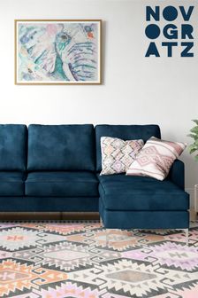 Novogratz Chapman Sectional Sofa Velvet - Blue