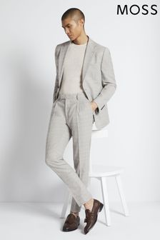 Moss Bros Neutral Slim Fit Texture Suit (U16376) | £229