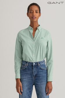 Gant Green Garment Wash Oxford Stripe Shirt