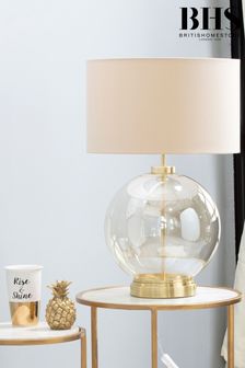 BHS Silver Large Glass Table Lamp (U16629) | £100