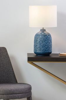 BHS Blue Cosgrove Ceramic Lamp