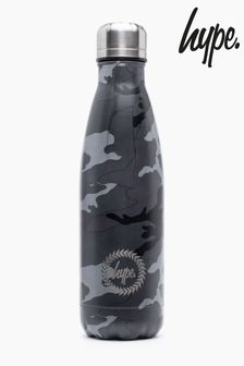 Hype. Black Mono Camo Metal Water Bottle (U17051) | £15