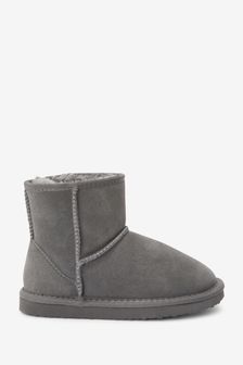 Grey Warm Lined Suede Slipper Boots (U17174) | £18 - £21