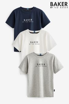 Baker by Ted Baker Black/Red/White T-Shirts 3 Packs (U17200) | £30 - £34