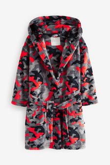 Grey/Orange Camouflage Soft Touch Fleece Dressing Gown (1.5-16yrs) (U17238) | £15 - £22