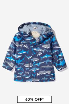 Hatley Kids & Baby Boys Navy Blue Shark School Raincoat